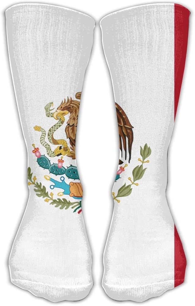 Unisex Casual Crew Socks Flag Of Mexico Fashion Novelty