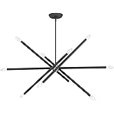 Livex Lighting, 46777-76, Soho Collection, 10 Light Scandinavian Gray Large Linear Chandelier with Brushed Nickel Finish Acce