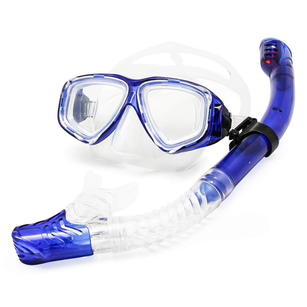 EnzoDate Optical Diving Gear Kit Myopia Snorkel Set, Different Strength for Each Eye, Nearsighted Dry Top Scuba Mask