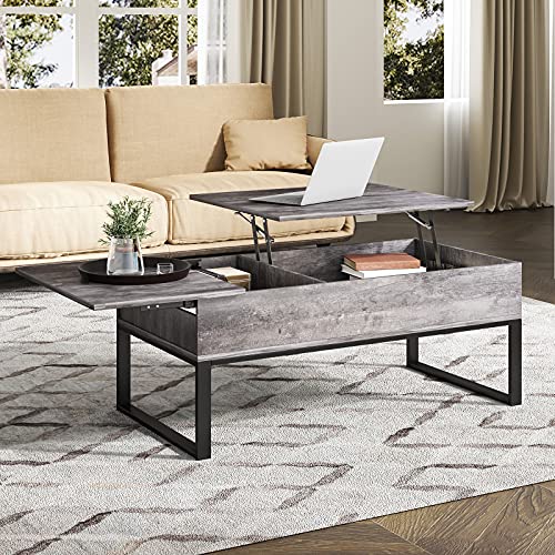 YITAHOME Wood Lift Top Coffee Table with Hidden Storage Compartment