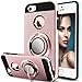 iPhone 5S Case,iPhone 5 Case,iPhone SE Case,iPhone 5SE case with HD Screen Protector,Anoke Cellphone 360 Degree Rotating Ring Holder Kickstand Drop Protective Cover for Apple iPhone 5 ZS Rose Gold