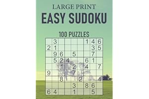 Large Print Easy Sudoku - 100 Puzzles: Puzzle Book for Seniors - 50+pt Font Type - Gift for Puzzle Lovers with Low Vision