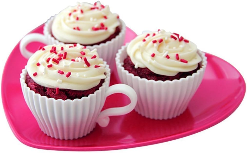 By Liangxiang 4 Sets Silicone Reusable Cupcake Liners Muffin Cup Saucers Mold Total 8 Pcs Baking Cupsn Home Kitchen Helioservice Kitchen Dining helioservice