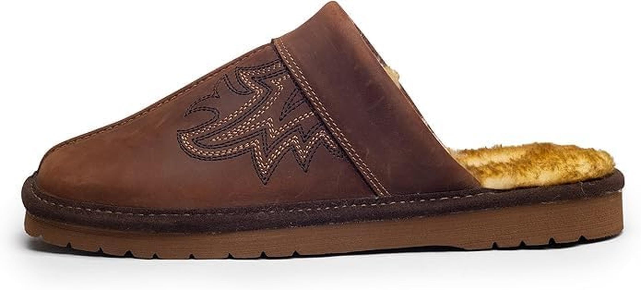 ARIAT Men's 2842 Silversmith Outdoor Indoor Western Suede Foam Cushioned Square Toe Exotic Slipper, Chocolate, 11 Image