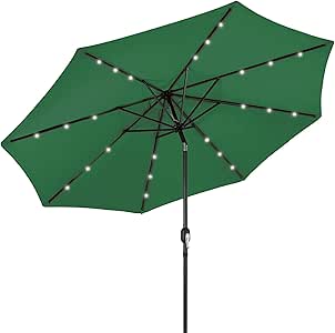 Best Choice Products Sombrilla con luces LED de energía solar, 25, 4 cm