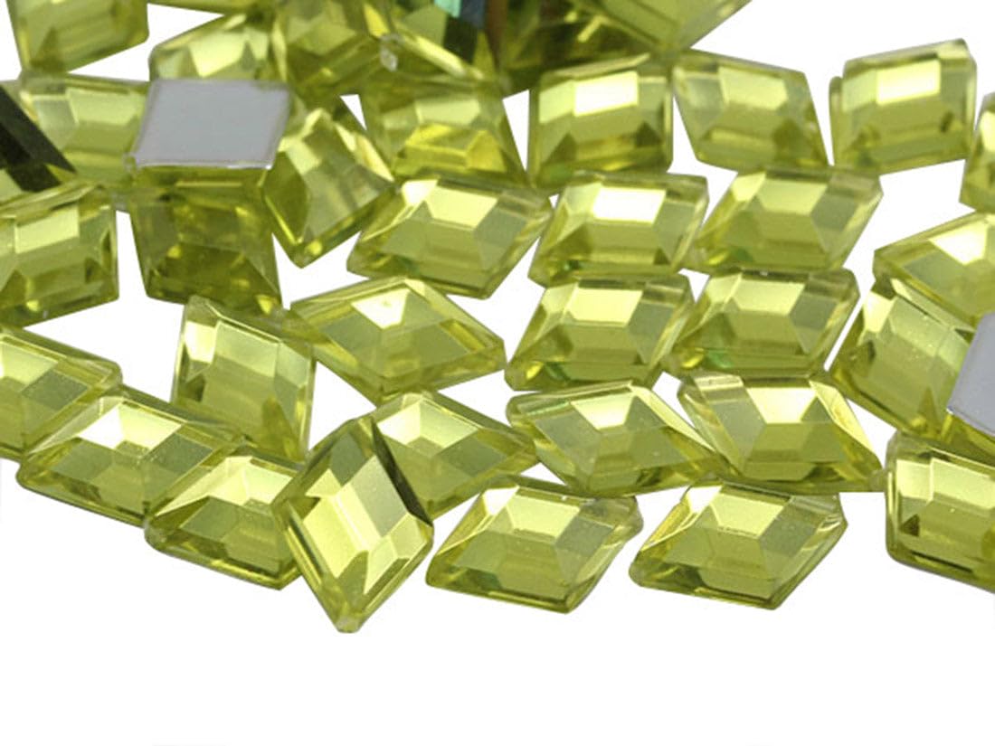 Allstarco 10x7mm Yellow Jonquil .JQ26 Flat Back Diamond Acrylic Rhinestones Plastic Gems for Jewelry Making Costume Jewels Cosplay Embelishments - 100 Pieces — image 1