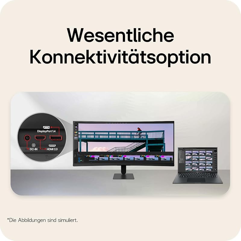 UltraWide™ 34U601B-B 34 Zoll 21:9 Curved UWQHD VA Monitor, 120Hz, HDR10, AMD FreeSync Premium, 99% sRGB, 1x HDMI 2.0, 1x DisplayPort 1.4, Schwarz