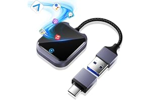 OASPLUS Wireless Carplay and Android Auto Adapter with Fast Stable 5Ghz WiFi Bluetooth, Wireless Android Auto Car Adapter Applies to Cars After 2016 & Phone with Android11+& USB-A/Type-C (Purple)