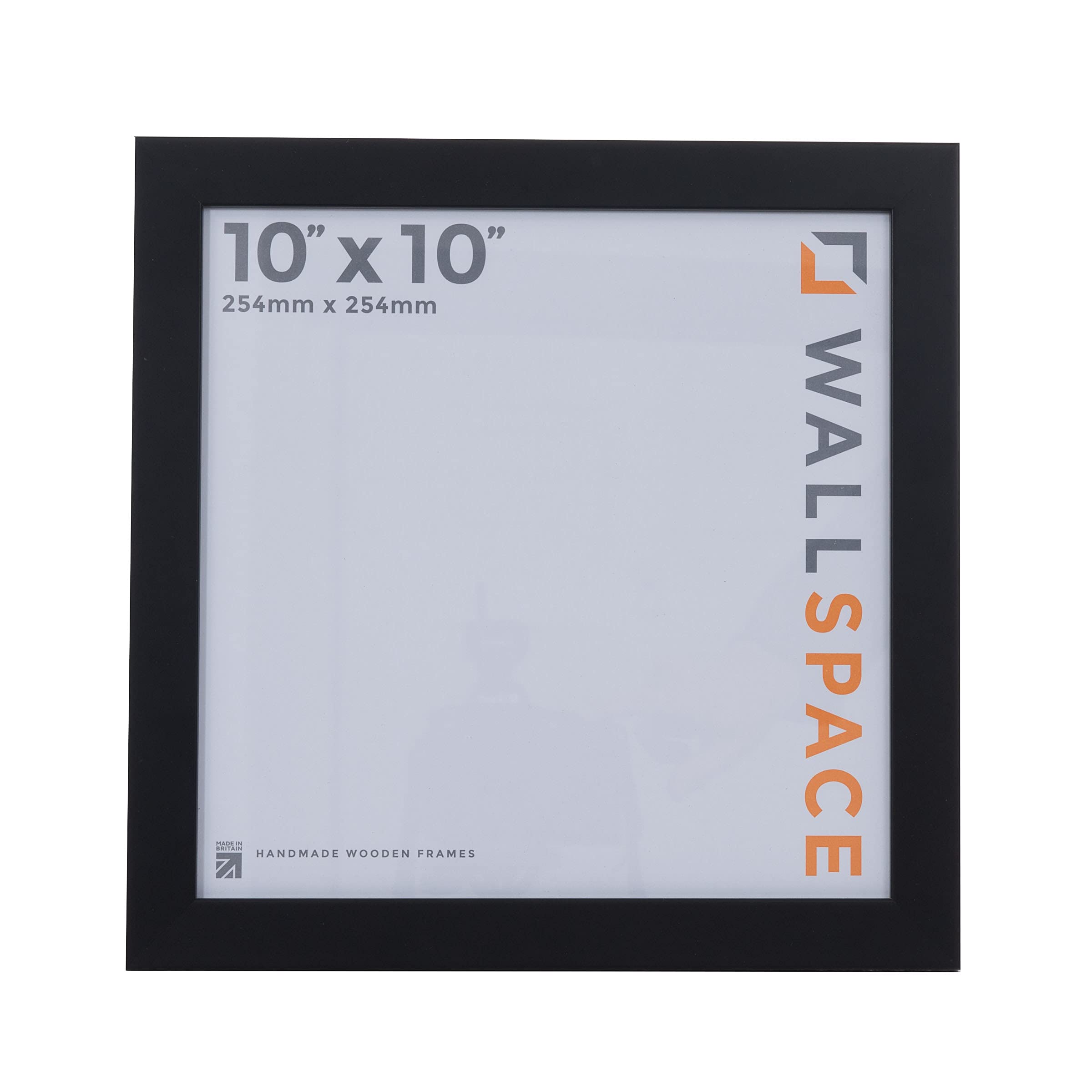 Wall Space Black Frame 10x10 | Real Solid Wood Photo Frame with Glass | 25x25cm Square | Black 10 x 10 Frame — image 1
