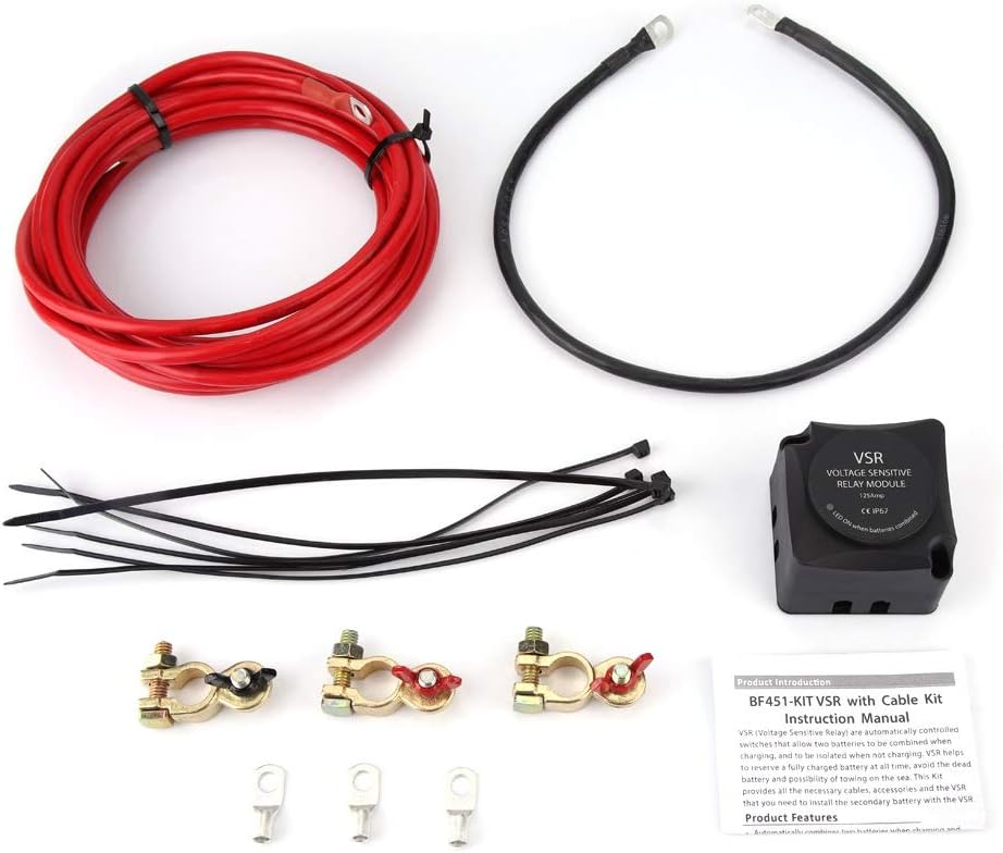 Duokon DC 12V Dual Battery Smart Isolator Wiring Kit VSR Voltage Sensitive Relay Module