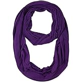 corciova Black Soft Girl Women Infinity Wrap Scarf Stretchy Jersey Knit Sleep Head Circle Scarf Continuous Loop Light Weight