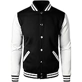 HOOD CREW Man’s Varsity Baseball Jacket Cotton Blend Letterman Jackets