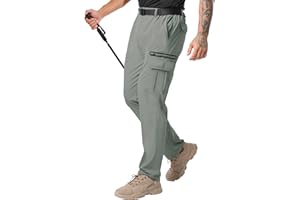 NATUVENIX Men's Lightweight Quick Dry Water Resistant Hiking Pants with Multiple Pockets and Stretchable Fabric