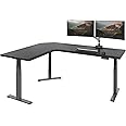 Vari ComfortEdge L-Shape Desk- Varidesk Black Height Adjustable Electric Standing Desk- Durable Laminate Top- Sit and Stand Reversible Corner Desk for Home Office- 80”x60”