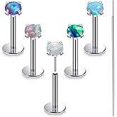 Xnsjeyy 20G 18G 16G Astm F136 Titanium Threadless Flat Back Earrings Nose Studs Tragus Helix Conch Cartilage Lobe Earrings Medusa Labret Snake Bite Monroe Lip Ring Piercing Jewelry For Women Men