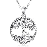 Vito 925 Sterling Silver Tree of Life Necklace for Women, Mother Tree Pendant for Mom Mother Necklace Mother's Day Jewelry Gift for Wife Grandma, 18/22 Inch Chain