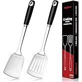 MUJINON 14.3-in Spatula Set, 18/0 Stianless Steel Heavy Duty Turner & Slotted Spatula, Kitchen Cooking Utensils Set, High Hea