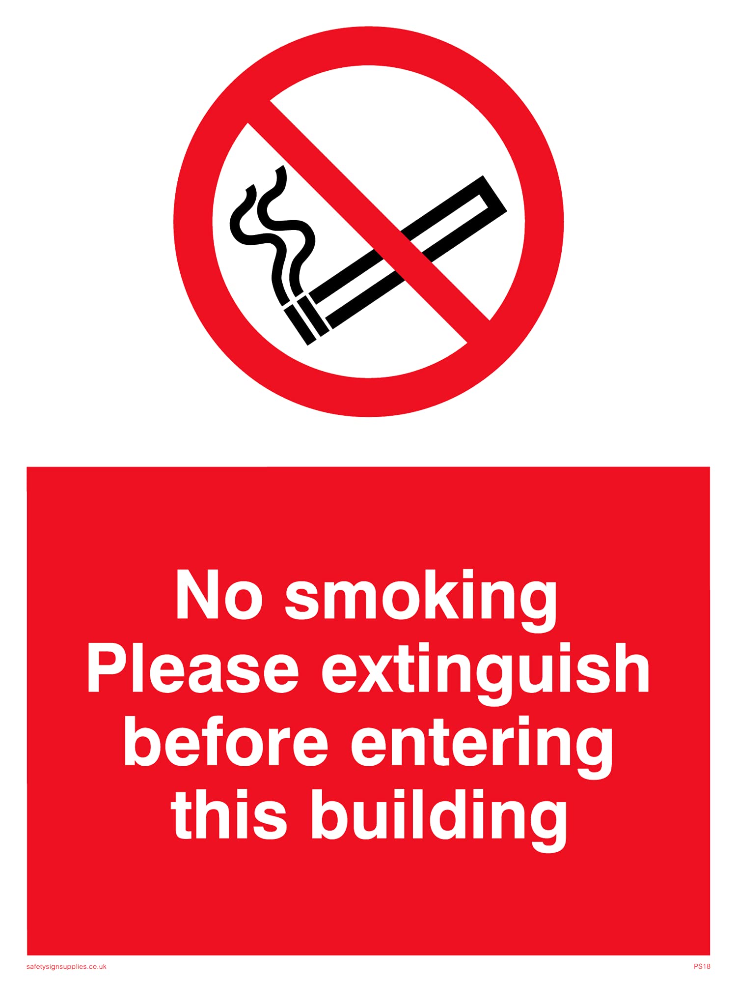 Pack of five - No Smoking Extinguish Sign - 150x200mm - A5P