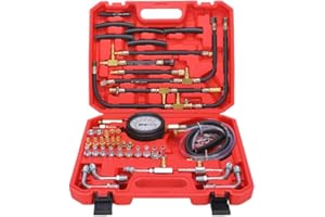 ZEAJSRU Fuel Injection Pressure Tester Kit 0-140 PSI Pro Auto Fuel Pressure Gauge for Fits Most Cars and Trucks