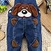 Kidscool Baby Cotton Denim 3D Cartoon Coffee Dog Soft Overalls