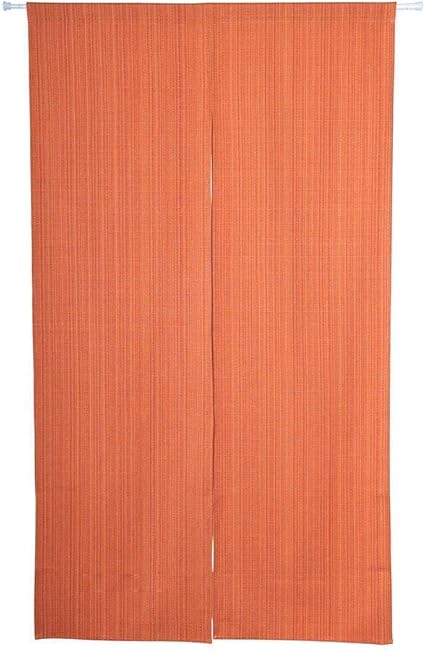 Amazon Shinnwa のれん おしゃれ 目隠し 和風 暖簾 縞模様 無地 ロング 遮光 のれん 玄関 キッチン リビング 飲食店 出入り口 幅85cm 丈150cm オレンジ のれん オンライン通販