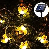 Solar String Lights Outdoor for Garden Decoration, Aukora 30 LED Solar Powered Honey Bee String Lights Starry Fairy Lights for Garden Patio Trees Flower Fence Grass Lawn, Ideal Gifts(Warm White)