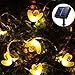 Solar String Lights Outdoor for Garden Decoration, Aukora 30 LED Solar Powered Honey Bee String Lights Starry Fairy Lights for Garden Patio Trees Flower Fence Grass Lawn, Ideal Gifts(Warm White)