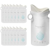 Mewtush 12 Urinoirs Jetables 700ml - Pour Homme, Femme, Enfant, Camping, Route, Urgence