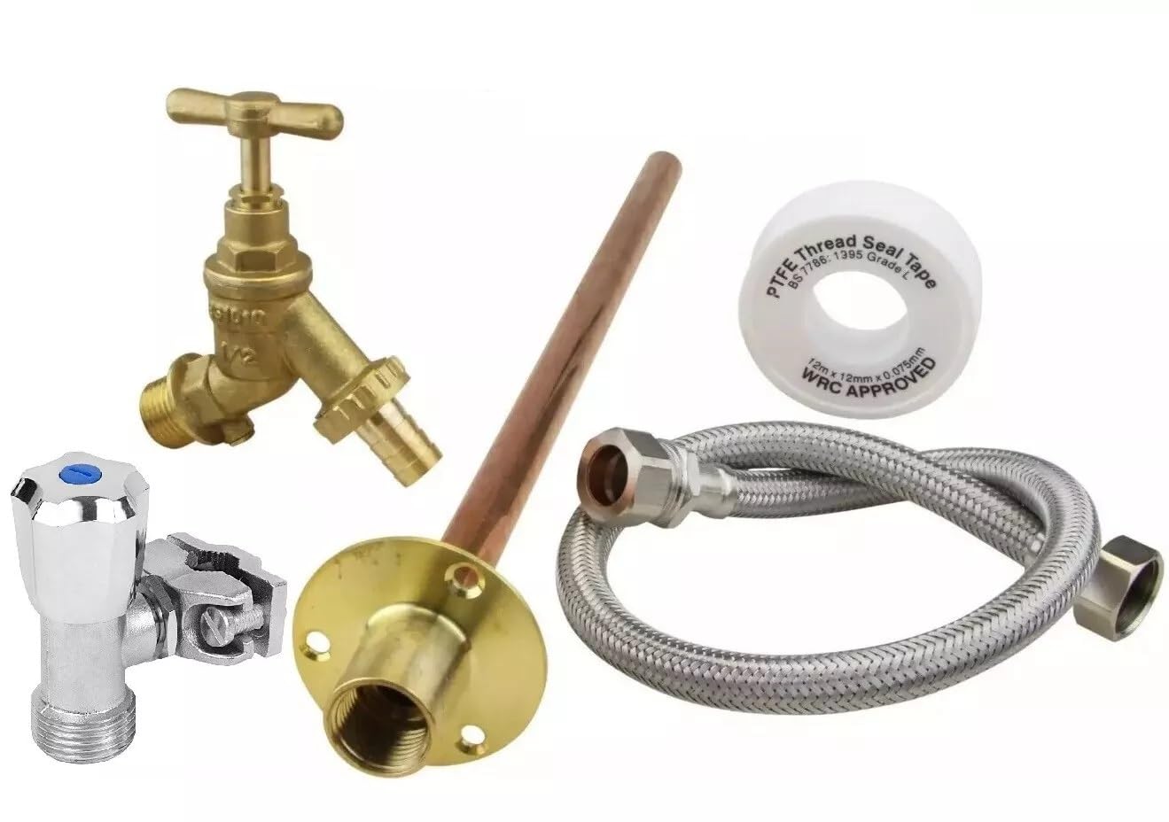 UKDeals Direct® Outdoor Garden DIY TAP KIT SELF Cutting BIBTAP Easy FIT Through The Wall WRAS