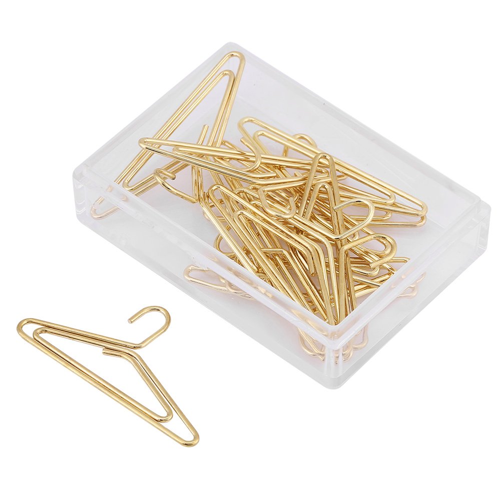 TOPINCN 12pcs Hanger Shape Paper Clips, Stainless Steel, Plastic Coated, Fun and Convenient Organizing Clip Stationery Supplies