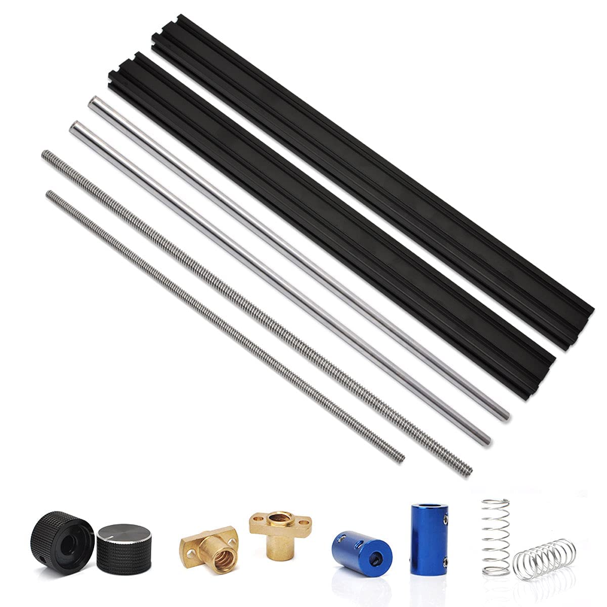 TEN-HIGH 3018 XY-axis Extension kit, Conversion kit to Expand The 3018 to 3040, with 2pcs Rigid Couplings, Compatible with Most 3018 CNC Milling Machines (Including 14 Small Parts)