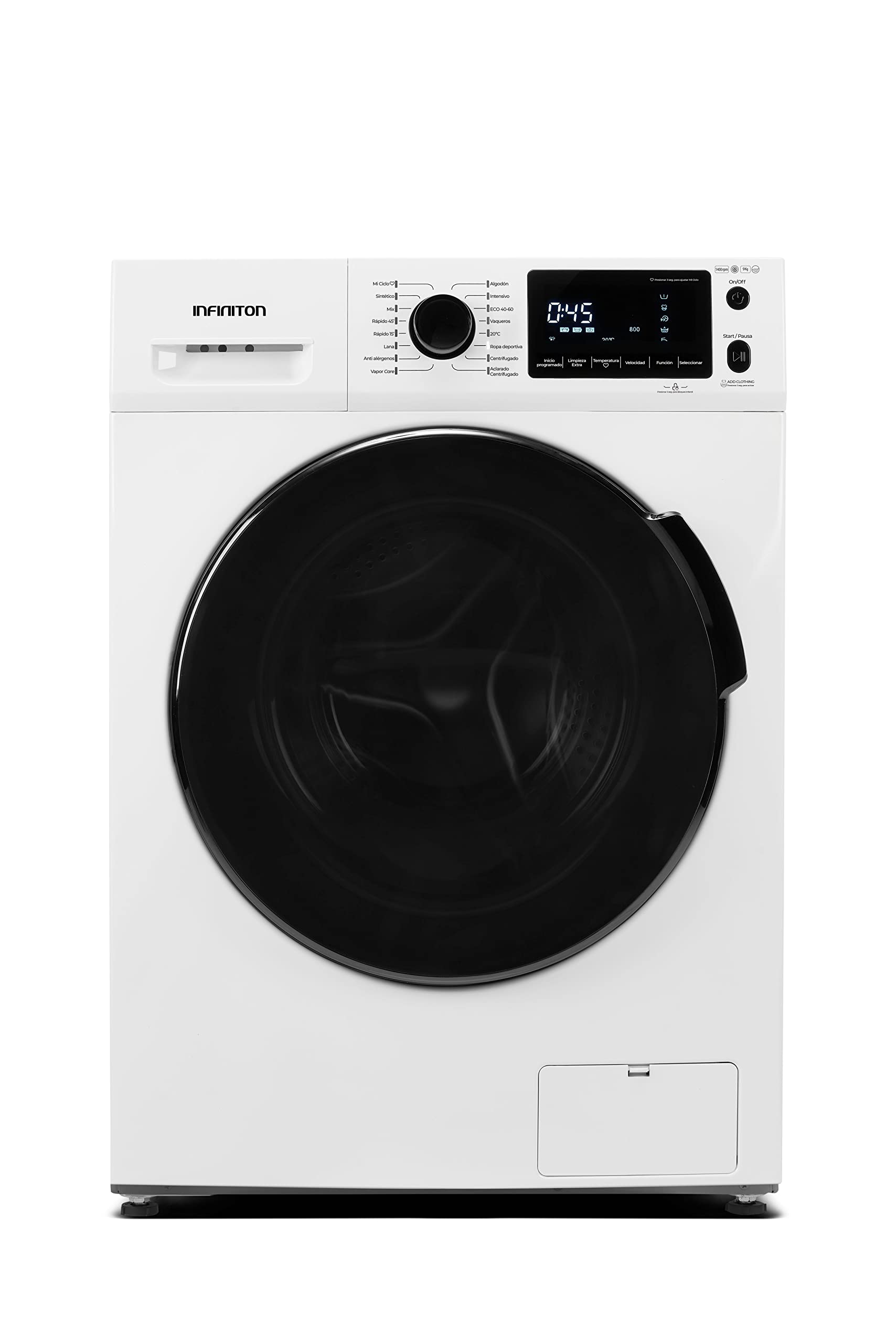INFINITON-Lavadora-WM-C970B-Vapor-Care-Blanco-9-kg-AB-1400-rpm-23-Programas-Easyplay-Carga-frontal