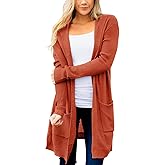 MEROKEETY Long Cardigans for Women 2026 Fall Winter Hooded Long Sleeve Open Front Sweaters with Pockets
