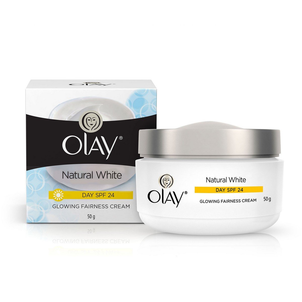 olay natural white instant glowing fairness cream 20gm