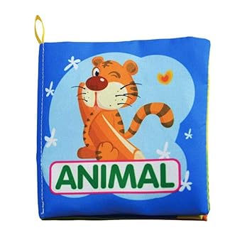 sibina Popular Fashion New Arriaval Baby Animals English Letters Palm Mini Digital Cognitive Cloth Book(None Color)