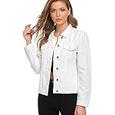 PEIQI Classic Jean Jacket for Women Basic Long Sleeve Button Down Denim Jackets