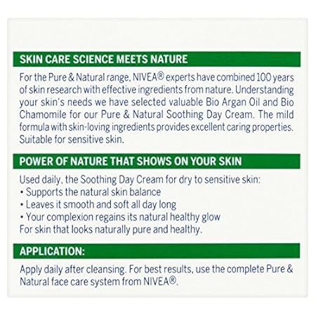 nivea pure & natural moisturising day cream