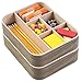 mDesign Plastic Woven Home, Office Drawer Storage Tray - Divided for Countertop, Desk, Workspace - for Gel Pens, Colored Pencils, Erasers, Tape, Paper Clips, 6 Compartments, 2 Pack - Pearl Champagne
