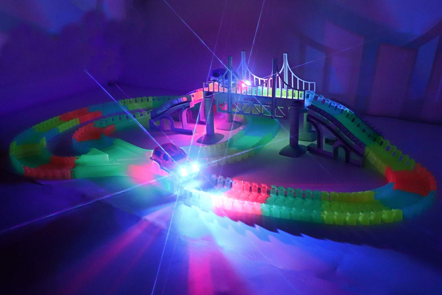 360 Pieces Magical Car Tracks Set Amazing Flexible Bendable Glow in the