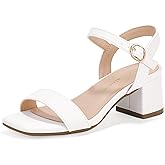 Hehainom Girls Heels Dress Shoes Square Toe Sandals Flower Girl Party Wedding Church Little Big Kid Shoes