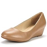 DREAM PAIRS Women's Debbie Mid Wedge Heel Pump Shoes