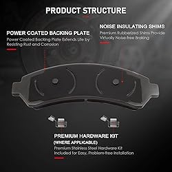 cciyu D726 4pcs Front Ceramic Brake Pads Kits 97-05