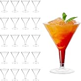 25PCS Heavy Duty Clear Plastic Martini Glasses, Martini Cocktail Glasses, Plastic Martini Glasses Disposable Cocktail Glasses