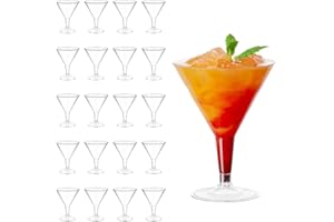 25PCS Heavy Duty Clear Plastic Martini Glasses, Martini Cocktail Glasses, Plastic Martini Glasses Disposable Cocktail Glasses