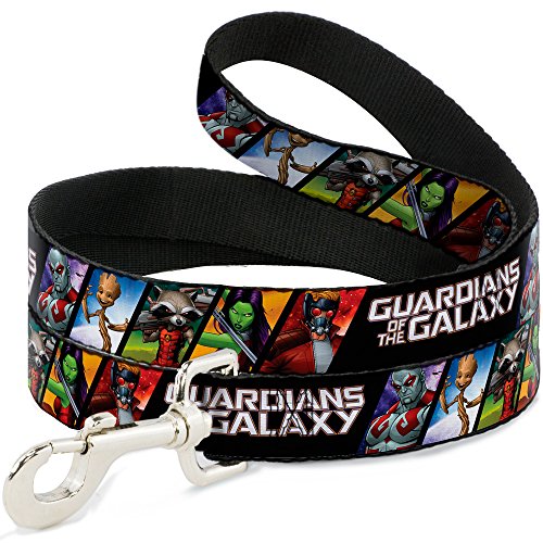 Buckle-Down "GUARDIANS OF THE GALAXY 5-Character Pose Blocks" Pet Leash, 6'-1"