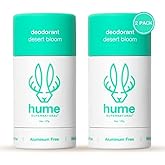 Hume Supernatural Probiotic Roll‑On Deodorant, Aluminum‑Free & Plant‑Based, Gentle on Sensitive Skin, Quick‑Drying, Long‑Lasting Sweat & Odour Protection for Teens & Adults Desert Bloom - 2-Pack