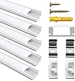 Jirvyuk Aluminum Profile, 5 Pack 1m/3.3ft U-Shape LED Aluminum Channel ...