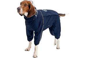 Petridge Dog Four-Legged Jacket Raincoat Waterproof Windproof Coat for Small Medium Large Dogs (70 Navy)