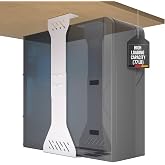 Heavy Duty Under Desk PC Holder &ndash; Up to 77 lbs Load Capacity - Adjustable Computer Tower Holder - Under Desk Computer Mount (White)