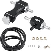 MiJunHD Manual Boost Controller, Universal Aluminum Pressure Regulation Valve Kit with Mounting Bracket Hose for Turbocharged Engine Components (Black, 1-Piece)